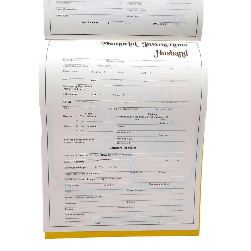 Family Portfolio Record File Confidential 1986 1976 Natl Assoc of Cemeteries - Picture 5 of 11
